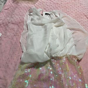 White sequined party dress